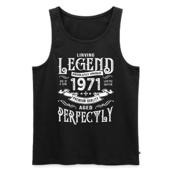 1971 vintage birthday born in 1971 - Men's Premium Organic Tank Top - black - Front - Michal (187cm)