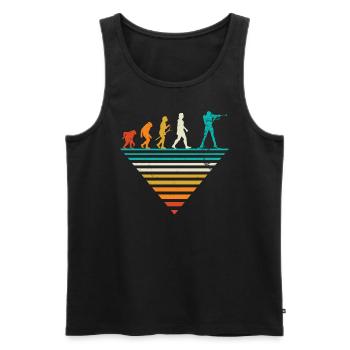 Human Evolution - Vintage Biathlon - Débardeur bio Premium Homme - noir - Devant - AI Model Male 178 light (178cm)
