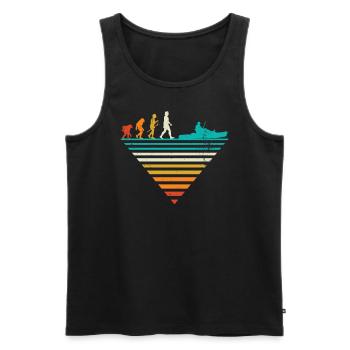 Human Evolution - Vintage Boating - Men's Premium Organic Tank Top - black - Front - Michal (187cm)
