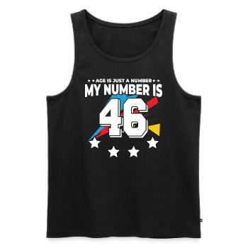 Alter Ist Nur Zahl - 46. Geburtstag - Männer Premium Bio Tank Top - Schwarz - Vorne - AI Model Male 178 light (178cm)