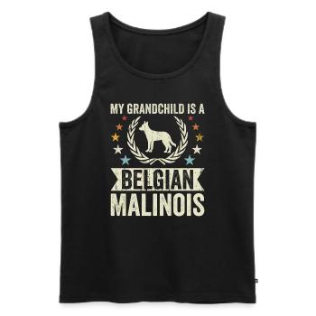 Mein Enkel Ist Ein Belgischer Malinois - Männer Premium Bio Tank Top - Schwarz - Vorne - Michal (187cm)