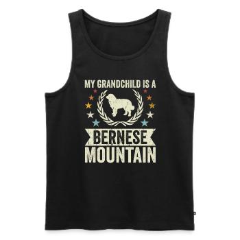 Mon petit-fils est une montagne bernoise - Débardeur bio Premium Homme - noir - Devant - Michal (187cm)