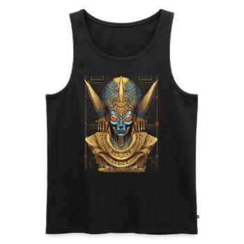 Dieu extraterrestre fantastique - Débardeur bio Premium Homme - noir - Devant - AI Model Male 178 light (178cm)
