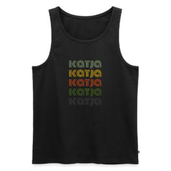 70er Retro Name Vintage Personalisieres Katja - Männer Premium Bio Tank Top - Schwarz - Vorne - AI Model Male 178 light (178cm)