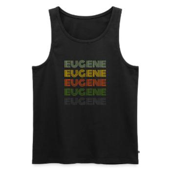 70er Retro Name Vintage Personalisieres Eugene - Männer Premium Bio Tank Top - Schwarz - Vorne - Michal (187cm)