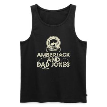 Daddy Jokes – Amberjack Fishing - Men's Premium Organic Tank Top - black - Front - Michal (187cm)
