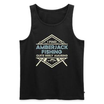 Reely Amusing – Amberjack Fishing - Men's Premium Organic Tank Top - black - Front - Michal (187cm)