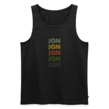 70er Retro Name Vintage Personalisieres Jan - Männer Premium Bio Tank Top - Schwarz - Vorne - Michal (187cm)