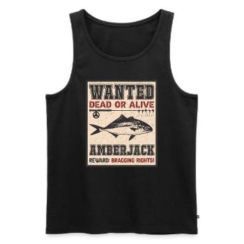 Wanted fish - Amberjack Fishing - Men's Premium Organic Tank Top - black - Front - Michal (187cm)