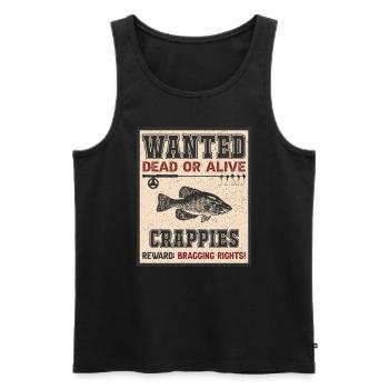 Wanted fish - Crappies Fishing - Men's Premium Organic Tank Top - black - Front - AI Model Male 178 light (178cm)