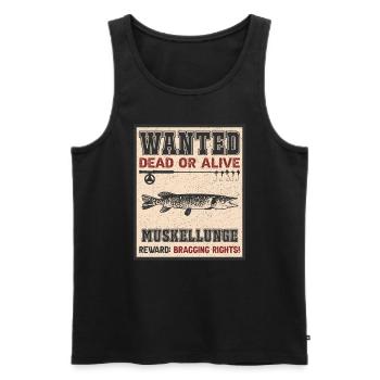 Poisson recherché - Muscle Lung Fishing - Débardeur bio Premium Homme - noir - Devant - Michal (187cm)