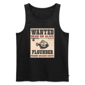 Wanted fish - flounder fishing - Men's Premium Organic Tank Top - black - Front - Michal (187cm)