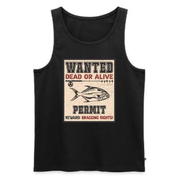 Gesucht Fisch - Fischen Erlauben - Männer Premium Bio Tank Top - Schwarz - Vorne - Michal (187cm)
