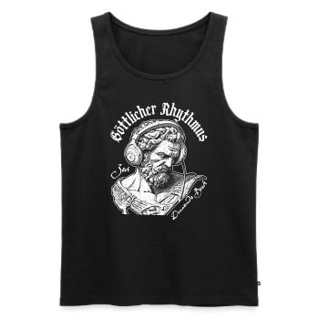 Zeus goes Streetwear: Trendsetter der Stadtmode! - Männer Premium Bio Tank Top - Schwarz - Vorne - Michal (187cm)