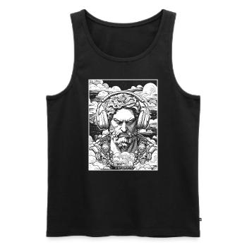 Mode rétro Street : Ambiance T-Shirt Vintage ! - Débardeur bio Premium Homme - noir - Devant - Michal (187cm)