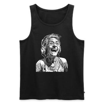 Everlasting Spirit T-Shirt – Music & Joie de vivre! - Men's Premium Organic Tank Top - black - Front - Michal (187cm)