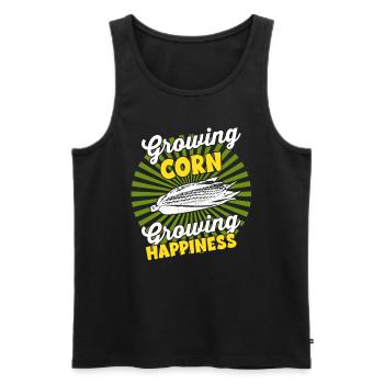 Wachsende Ernte - Landwirternte Mais - Männer Premium Bio Tank Top - Schwarz - Vorne - AI Model Male 178 light (178cm)