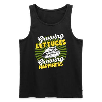 Wachsende Ernte - Farmer Harvest Salat - Männer Premium Bio Tank Top - Schwarz - Vorne - AI Model Male 178 light (178cm)