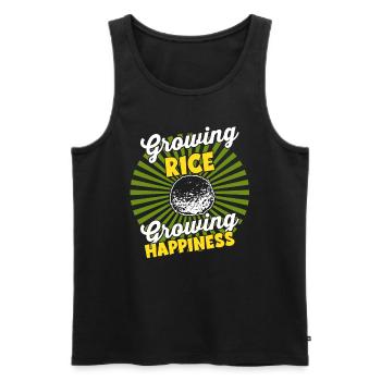 Wachsende Ernte - Farmer Harvest Rice - Männer Premium Bio Tank Top - Schwarz - Vorne - AI Model Male 178 light (178cm)