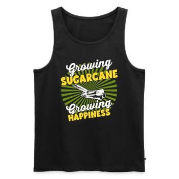 Growth of Crop - Farmer Harvest Sugar Cane - Men's Premium Organic Tank Top - black - Front - Michal (187cm)