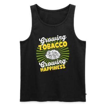 Wachsende Ernte - Farmer Harvest Tabak - Männer Premium Bio Tank Top - Schwarz - Vorne - AI Model Male 178 light (178cm)