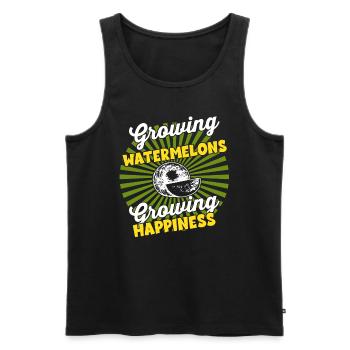 Wachsende Ernte - Farmer Harvest Watermelone - Männer Premium Bio Tank Top - Schwarz - Vorne - AI Model Male 178 light (178cm)