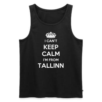 Ich Kann Nicht Ruhig Bleiben, Ich Bin Von Tallinn - Männer Premium Bio Tank Top - Schwarz - Vorne - AI Model Male 178 light (178cm)