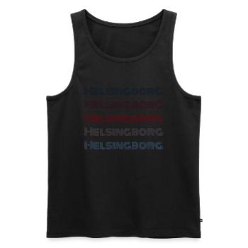 Vintage Sweden Stadt - Retro Helsingborg - Männer Premium Bio Tank Top - Schwarz - Vorne - AI Model Male 178 light (178cm)
