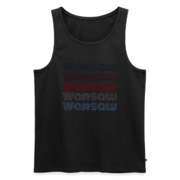 Vintage Poland Stadt - Retro Warsaw - Männer Premium Bio Tank Top - Schwarz - Vorne - Michal (187cm)