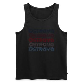 Vintage Czech Republic City - Retro Ostrava - Men's Premium Organic Tank Top - black - Front - AI Model Male 178 light (178cm)