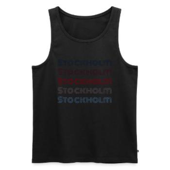 Vintage Sweden City - Rétro Stockholm - Débardeur bio Premium Homme - noir - Devant - Michal (187cm)