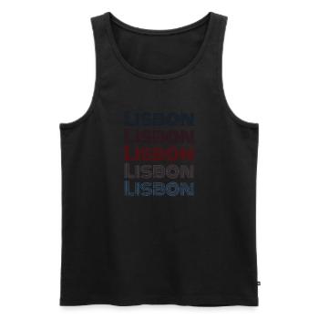 Vintage Portugal Stadt - Retro Lisbon - Männer Premium Bio Tank Top - Schwarz - Vorne - Michal (187cm)
