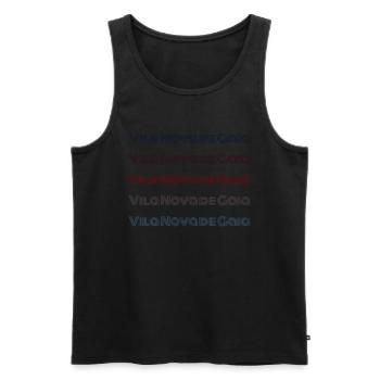 Vintage Portugal Town - Retro Vila Nova de Gaia - Débardeur bio Premium Homme - noir - Devant - AI Model Male 178 light (178cm)