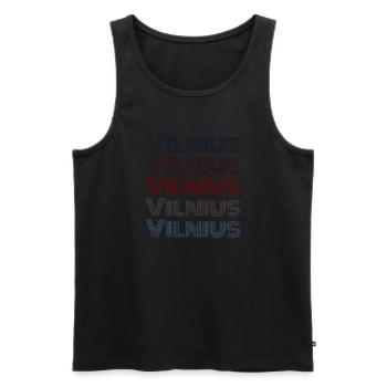 Vintage Lithuania Stadt - Retro Vilnius - Männer Premium Bio Tank Top - Schwarz - Vorne - AI Model Male 178 light (178cm)