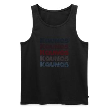 Vintage Lithuania Stadt - Retro Kaunas - Männer Premium Bio Tank Top - Schwarz - Vorne - AI Model Male 178 light (178cm)