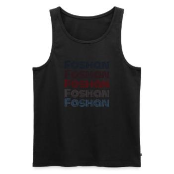 Vintage China Town - Rétro Foshan - Débardeur bio Premium Homme - noir - Devant - Michal (187cm)
