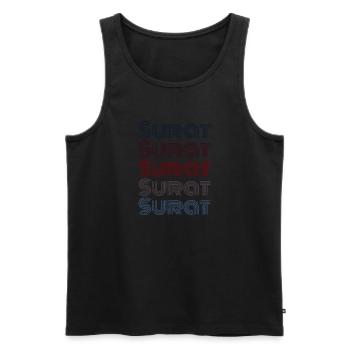 Vintage India Stadt - Retro Surat - Männer Premium Bio Tank Top - Schwarz - Vorne - AI Model Male 178 light (178cm)