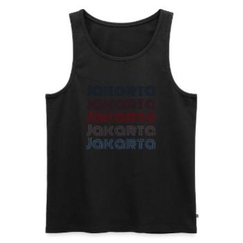 Vintage Indonesia Stadt - Retro Jakarta - Männer Premium Bio Tank Top - Schwarz - Vorne - Michal (187cm)