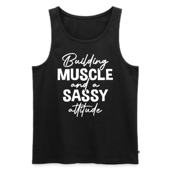 Développer les muscles - Pump Covers Fitness - Débardeur bio Premium Homme - noir - Devant - Michal (187cm)