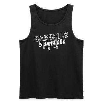 Langhantel Und Pferdeschwänze - Pumpenabdeckungen - Männer Premium Bio Tank Top - Schwarz - Vorne - Michal (187cm)