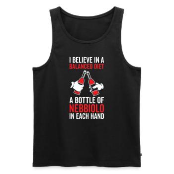 Balanced Diet Bottle Nebbiolo Lover - Men's Premium Organic Tank Top - black - Front - Michal (187cm)