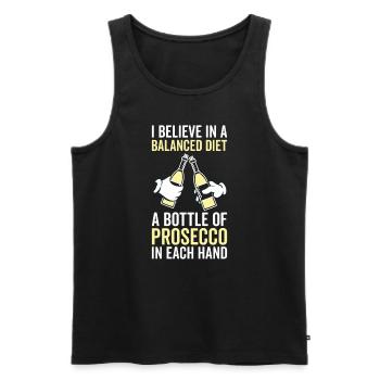 Balanced Diet Bottle Prosecco Lover - Men's Premium Organic Tank Top - black - Front - Michal (187cm)