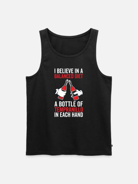 Balanced Diet Bottle Tempanillo Lover - Men's Premium Organic Tank Top - black