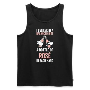 Balanced Diet Bottle Rosé Lover - Men's Premium Organic Tank Top - black - Front - Michal (187cm)