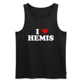 Heart National Park India - I Love Hemis - Men's Premium Organic Tank Top - black - Front - Michal (187cm)