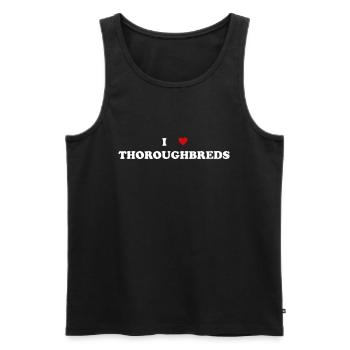 Heart Horse - I Love Thoroughbred - Men's Premium Organic Tank Top - black - Front - AI Model Male 178 light (178cm)