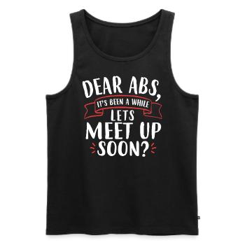 Love Abs, Let’s Meet - Couvre-pompes - Débardeur bio Premium Homme - noir - Devant - Michal (187cm)