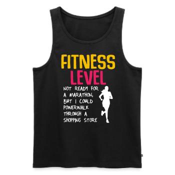 Einkaufsgeschäft Marathon - Frauen Fitnessstudio - Männer Premium Bio Tank Top - Schwarz - Vorne - Michal (187cm)