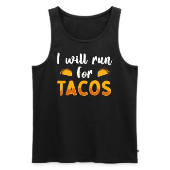 Running For Tacos - Pump Cover Gym - Débardeur bio Premium Homme - noir - Devant - Michal (187cm)