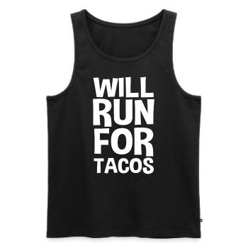Running For Tacos - Pump Cover Gym - Débardeur bio Premium Homme - noir - Devant - Michal (187cm)